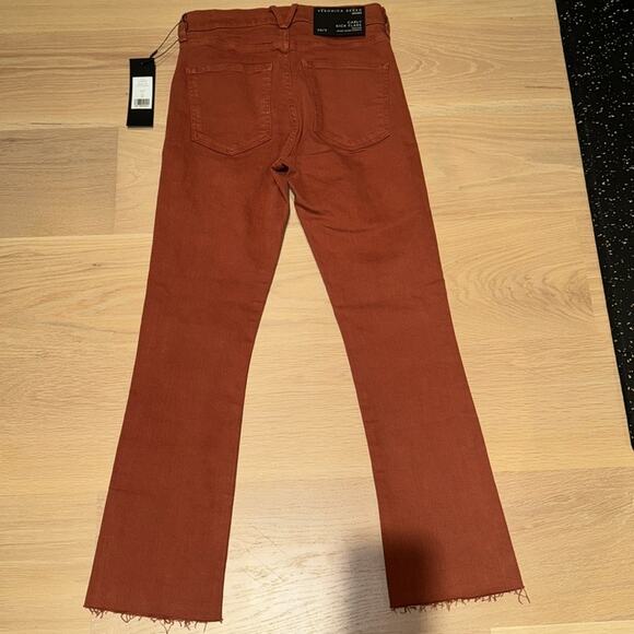 Veronica Beard Carly Raw Hem Kick-Flare Jean Rust 26 - Picture 7 of 11